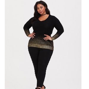 Torrid Black Gold Ombré Strappy Sweater